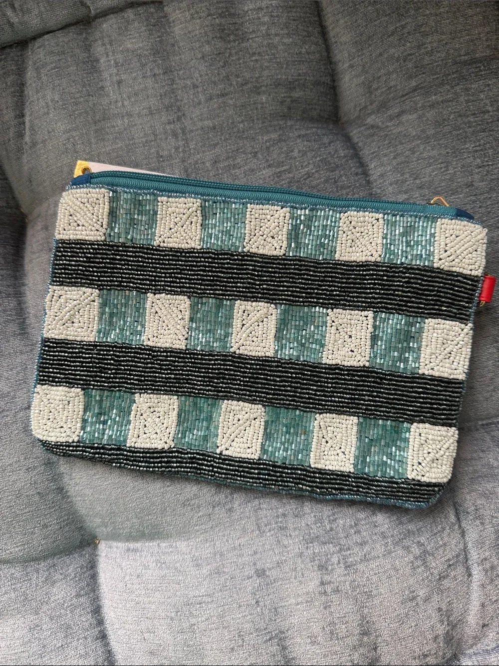 House of Harlow Beaded Check Wristlet with Red Lobster Made in India